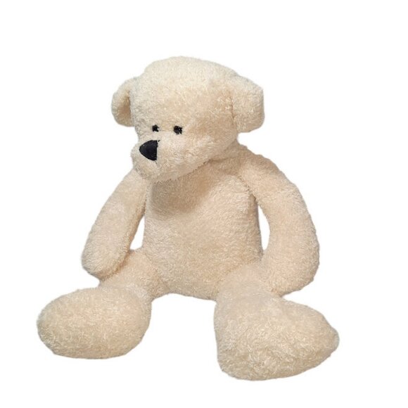 2005 Animal Adventure Cream Bear Plush BeanBag Stuffed Toy 18" - Picture 2 of 7